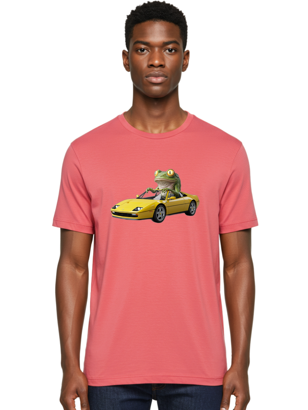 Frog-Driving-Yellow-Ferrari Men'S Graphic Tee, 100% Cotton, Comfortable Casual Summer Wear, Machine Washable, Vintage Camera, Old Camera, Antique Camera, Black Camera, Classic Photography, Photography Equipment, Nostalgic Device, Film Camera, Baf823