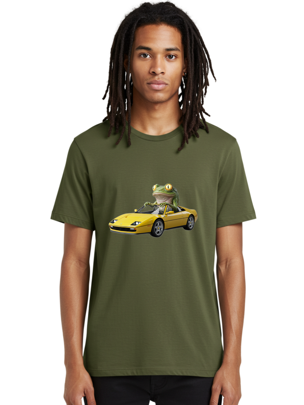 Frog-Driving-Yellow-Ferrari Men'S Graphic Tee, 100% Cotton, Comfortable Casual Summer Wear, Machine Washable, Vintage Camera, Old Camera, Antique Camera, Black Camera, Classic Photography, Photography Equipment, Nostalgic Device, Film Camera, Baf823