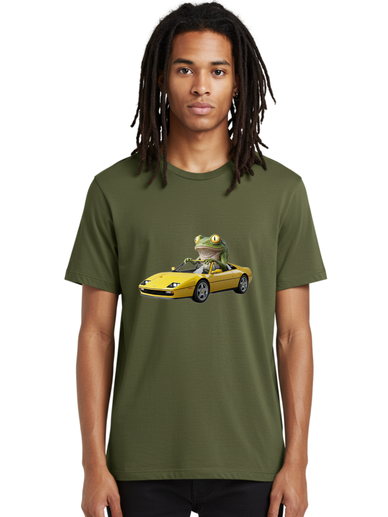 Frog-Driving-Yellow-Ferrari Men'S Graphic Tee, 100% Cotton, Comfortable Casual Summer Wear, Machine Washable, Vintage Camera, Old Camera, Antique Camera, Black Camera, Classic Photography, Photography Equipment, Nostalgic Device, Film Camera, Baf823