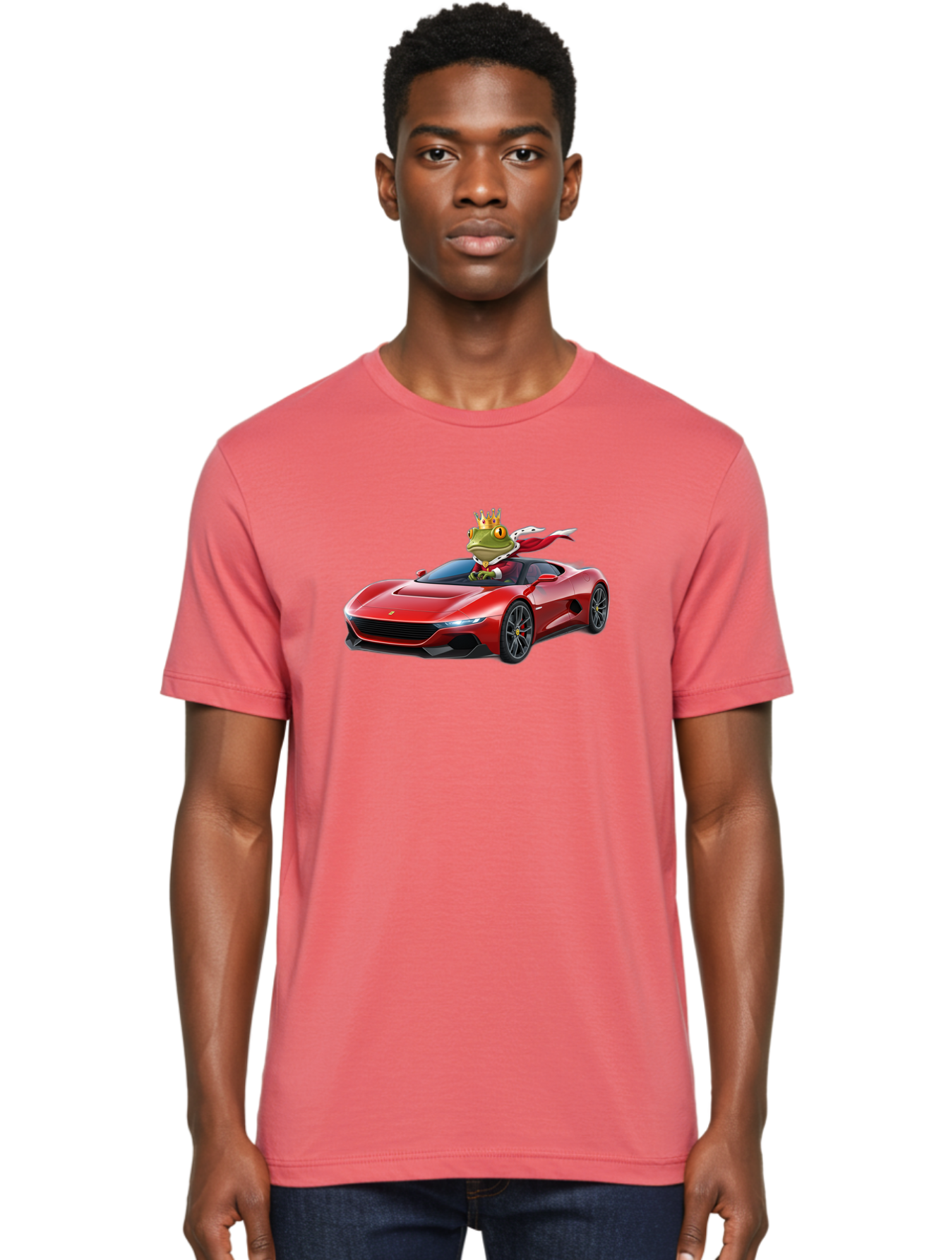 Frog-In-Ferrari-1 Men'S Graphic Tee, 100% Cotton, Comfortable Casual Summer Wear, Machine Washable, Vintage Camera, Old Camera, Antique Camera, Black Camera, Classic Photography, Photography Equipment, Nostalgic Device, Film Camera, Camera Art Baf825