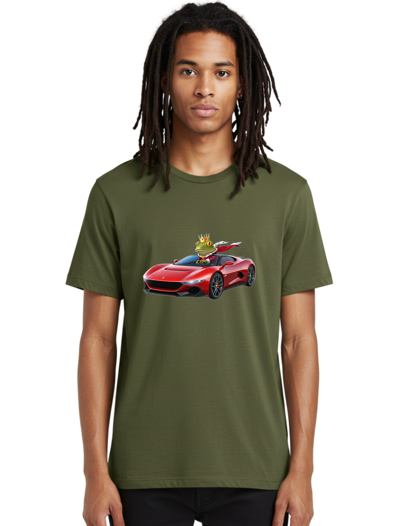 Frog-In-Ferrari-1 Men'S Graphic Tee, 100% Cotton, Comfortable Casual Summer Wear, Machine Washable, Vintage Camera, Old Camera, Antique Camera, Black Camera, Classic Photography, Photography Equipment, Nostalgic Device, Film Camera, Camera Art Baf825