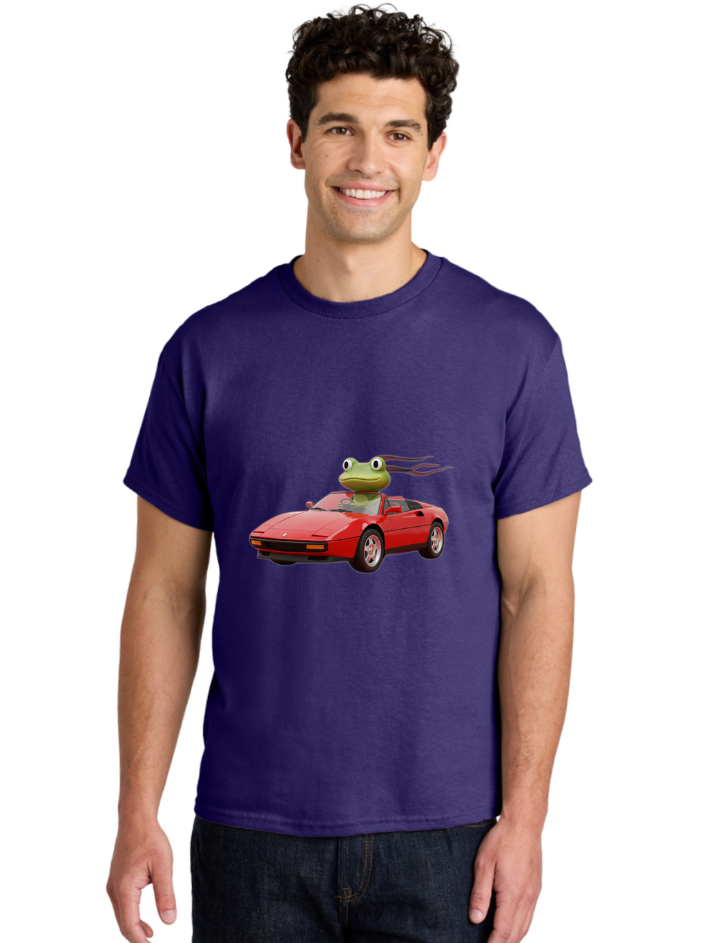 Frog-In-Ferrari-2 Men'S Graphic Tee, 100% Cotton, Comfortable Casual Summer Wear, Machine Washable, Vintage Camera, Old Camera, Antique Camera, Black Camera, Classic Photography, Photography Equipment, Nostalgic Device, Film Camera, Camera Art Baf826