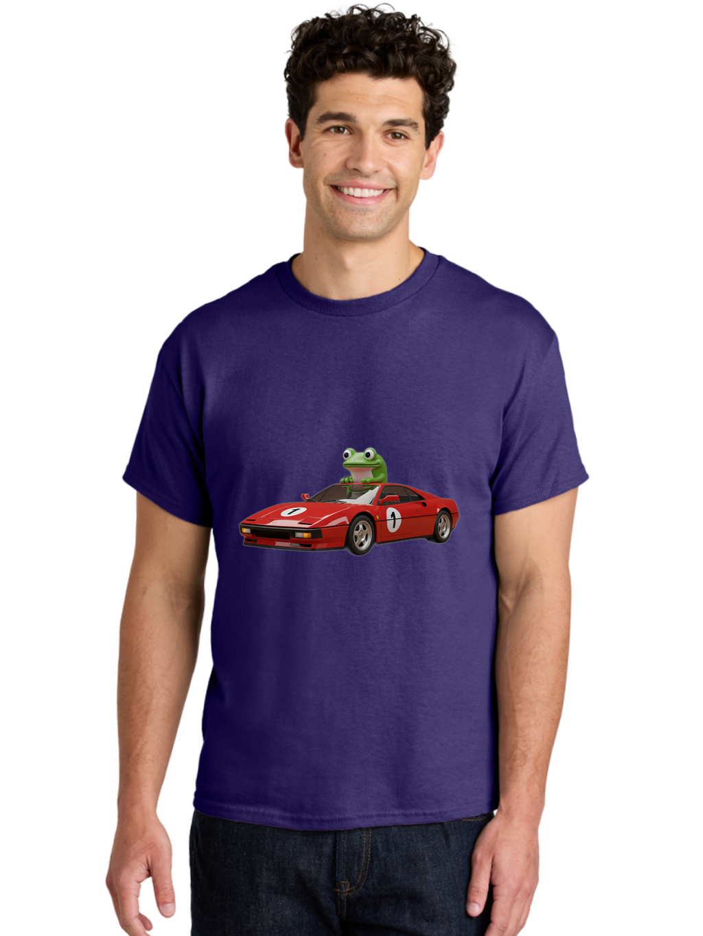 Frog-In-Ferrari-4 Men'S Graphic Tee, 100% Cotton, Comfortable Casual Summer Wear, Machine Washable, Vintage Camera, Old Camera, Antique Camera, Black Camera, Classic Photography, Photography Equipment, Nostalgic Device, Film Camera, Camera Art Baf828