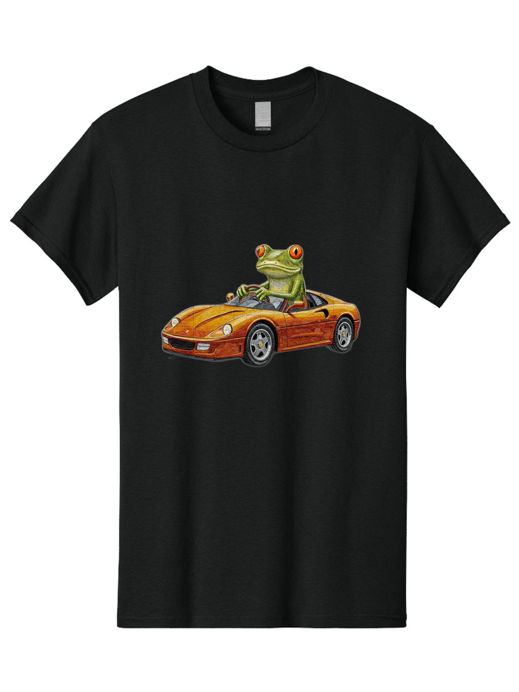 Frog-In-Ferrari-5 Men'S Graphic Tee, 100% Cotton, Comfortable Casual Summer Wear, Machine Washable, Vintage Camera, Old Camera, Antique Camera, Black Camera, Classic Photography, Photography Equipment, Nostalgic Device, Film Camera, Camera Art Baf829