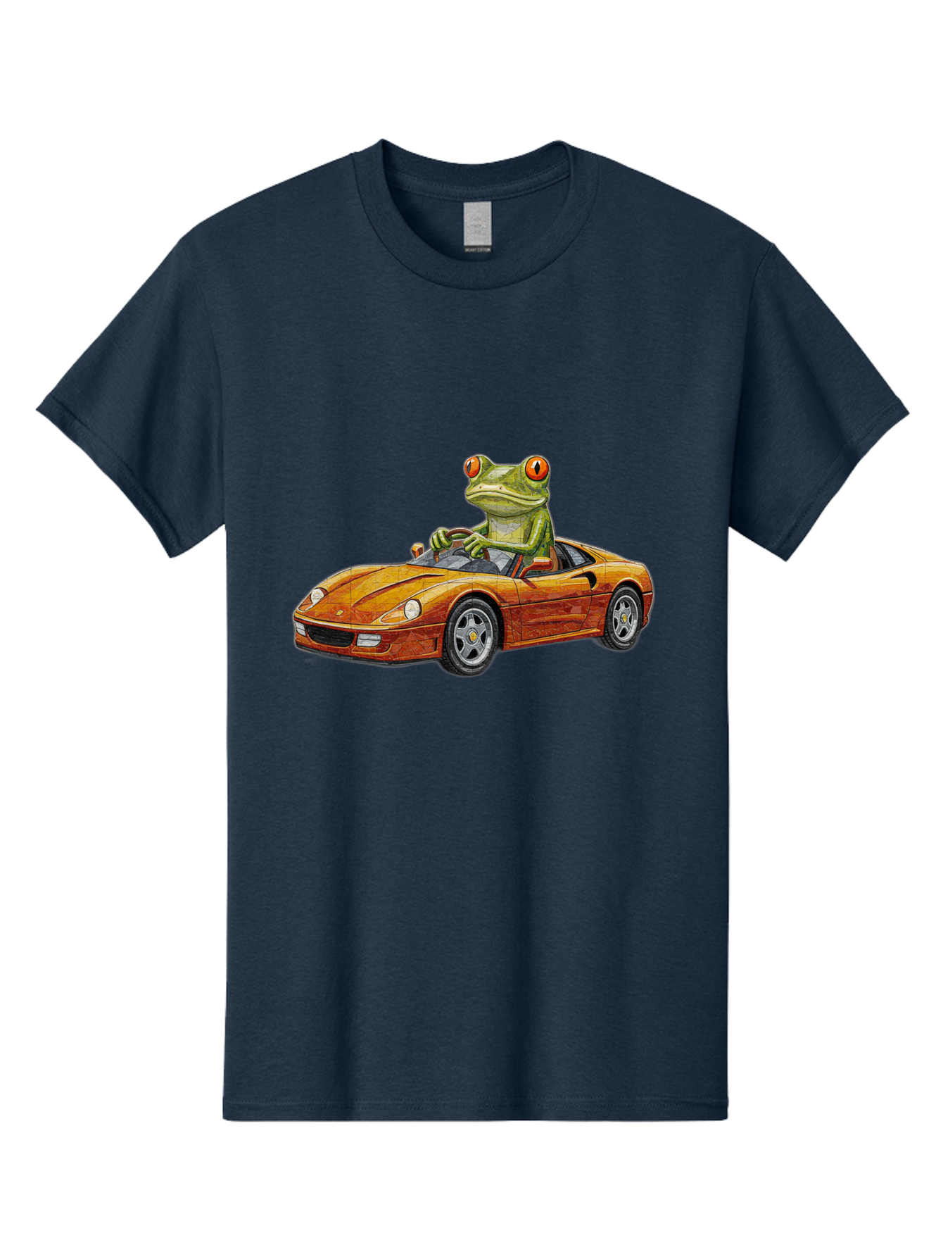 Frog-In-Ferrari-5 Men'S Graphic Tee, 100% Cotton, Comfortable Casual Summer Wear, Machine Washable, Vintage Camera, Old Camera, Antique Camera, Black Camera, Classic Photography, Photography Equipment, Nostalgic Device, Film Camera, Camera Art Baf829
