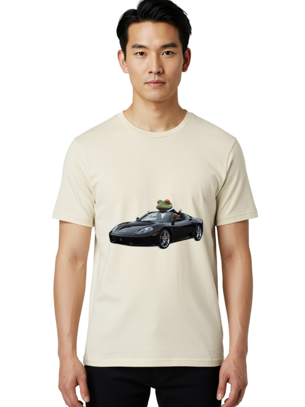 Frog-In-Ferrari-7 Men'S Graphic Tee, 100% Cotton, Comfortable Casual Summer Wear, Machine Washable, Vintage Camera, Old Camera, Antique Camera, Black Camera, Classic Photography, Photography Equipment, Nostalgic Device, Film Camera, Camera Art Baf831