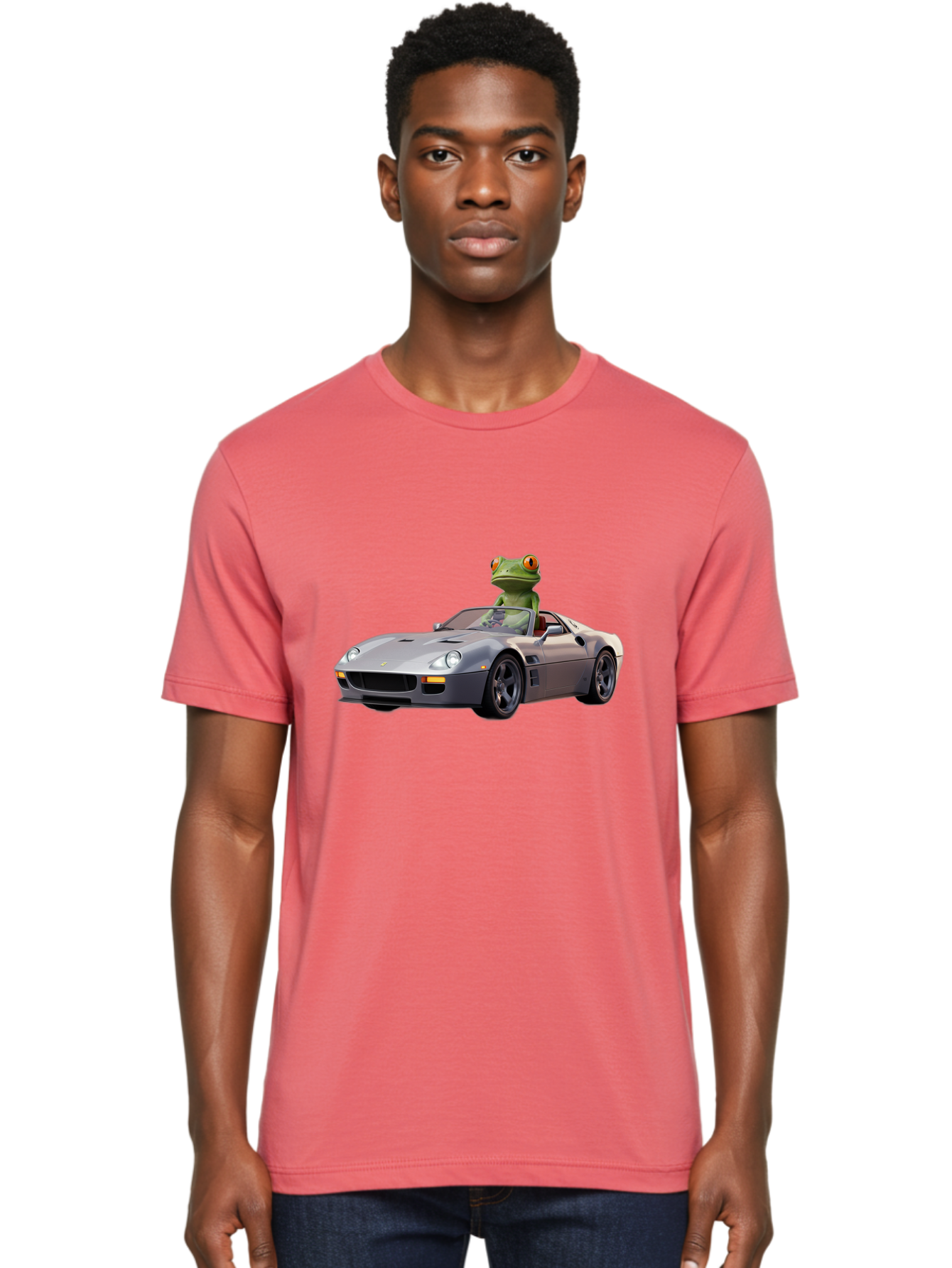 Frog-In-Ferrari-8 Men'S Graphic Tee, 100% Cotton, Comfortable Casual Summer Wear, Machine Washable, Vintage Camera, Old Camera, Antique Camera, Black Camera, Classic Photography, Photography Equipment, Nostalgic Device, Film Camera, Camera Art Baf832