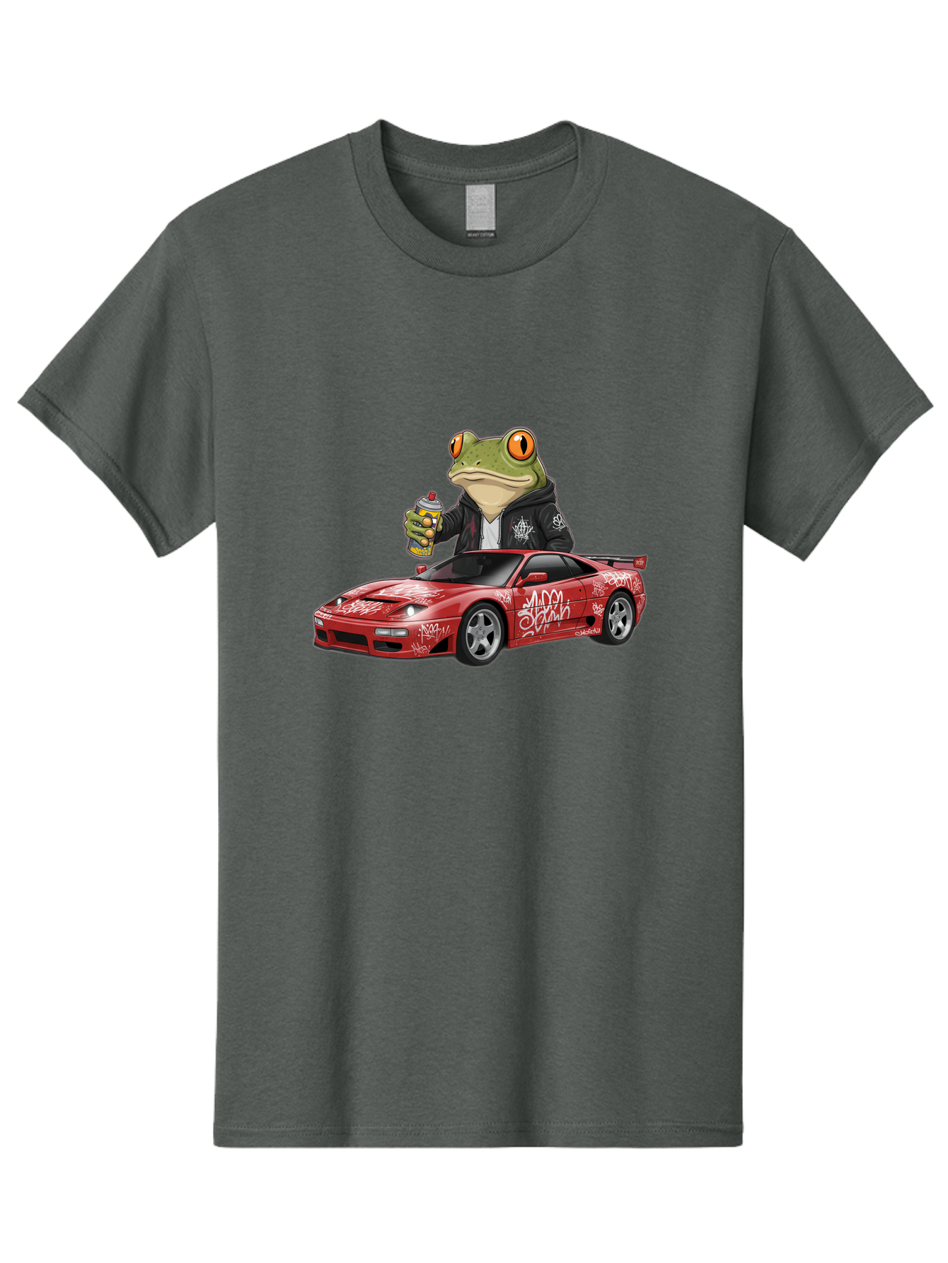 Frog-In-Hoodie-With-Spray-Can Men'S Graphic Tee, 100% Cotton, Comfortable Casual Summer Wear, Machine Washable, Vintage Camera, Old Camera, Antique Camera, Black Camera, Classic Photography, Photography Equipment, Nostalgic Device, Baf834
