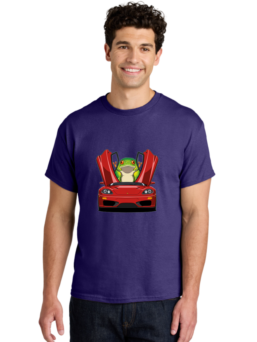Frog-In-Red-Sports-Car-1 Men'S Graphic Tee, 100% Cotton, Comfortable Casual Summer Wear, Machine Washable, Vintage Camera, Old Camera, Antique Camera, Black Camera, Classic Photography, Photography Equipment, Nostalgic Device, Film Camera, Baf836