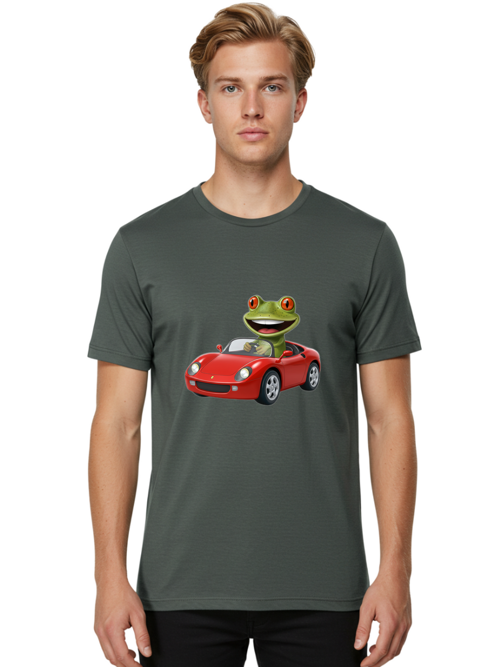 Frog-In-Red-Sports-Car Men'S Graphic Tee, 100% Cotton, Comfortable Casual Summer Wear, Machine Washable, Vintage Camera, Old Camera, Antique Camera, Black Camera, Classic Photography, Photography Equipment, Nostalgic Device, Film Camera, Baf838