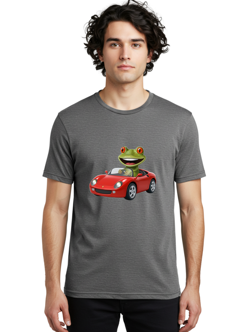 Frog-In-Red-Sports-Car Men'S Graphic Tee, 100% Cotton, Comfortable Casual Summer Wear, Machine Washable, Vintage Camera, Old Camera, Antique Camera, Black Camera, Classic Photography, Photography Equipment, Nostalgic Device, Film Camera, Baf838