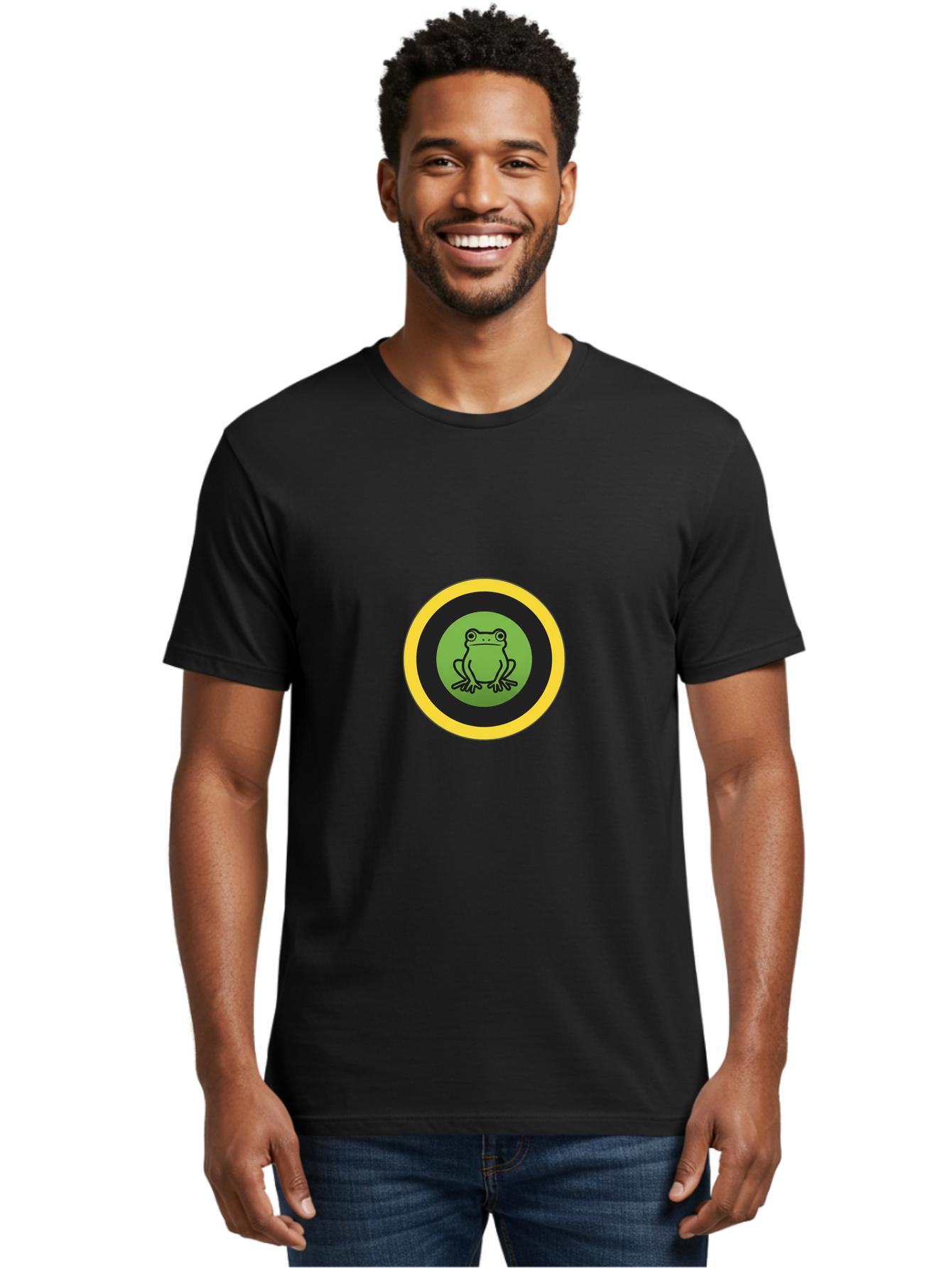 Frog-Logo Men'S Graphic Tee, 100% Cotton, Comfortable Casual Summer Wear, Machine Washable, Vintage Camera, Old Camera, Antique Camera, Black Camera, Classic Photography, Photography Equipment, Nostalgic Device, Film Camera, Camera Art Baf840
