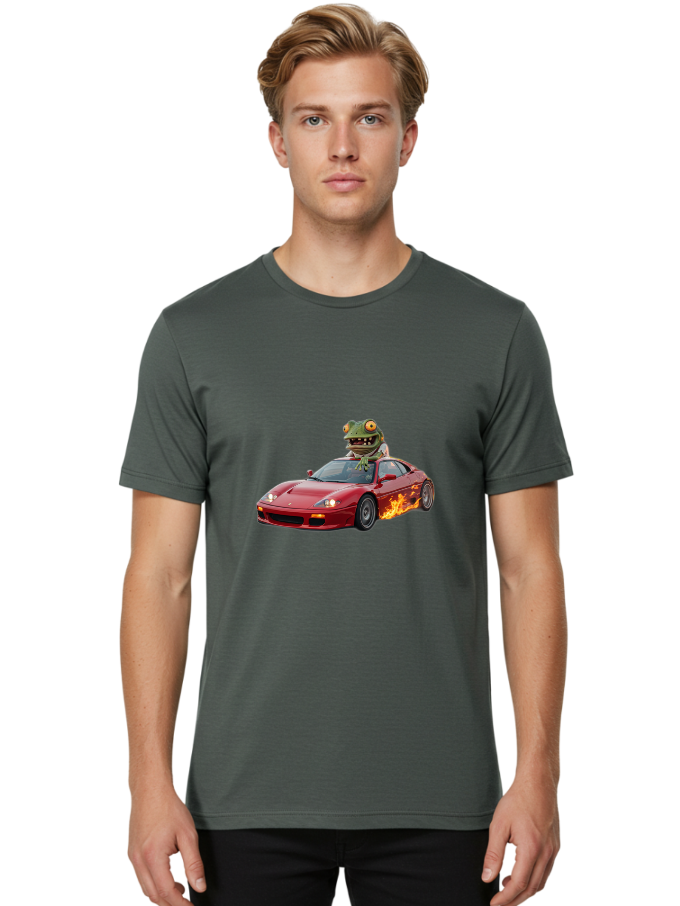 Frog-Riding-Ferrari Men'S Graphic Tee, 100% Cotton, Comfortable Casual Summer Wear, Machine Washable, Vintage Camera, Old Camera, Antique Camera, Black Camera, Classic Photography, Photography Equipment, Nostalgic Device, Film Camera, Baf845