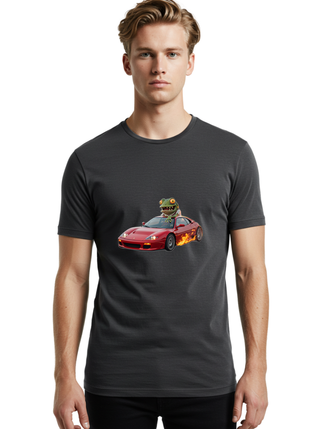 Frog-Riding-Ferrari Men'S Graphic Tee, 100% Cotton, Comfortable Casual Summer Wear, Machine Washable, Vintage Camera, Old Camera, Antique Camera, Black Camera, Classic Photography, Photography Equipment, Nostalgic Device, Film Camera, Baf845