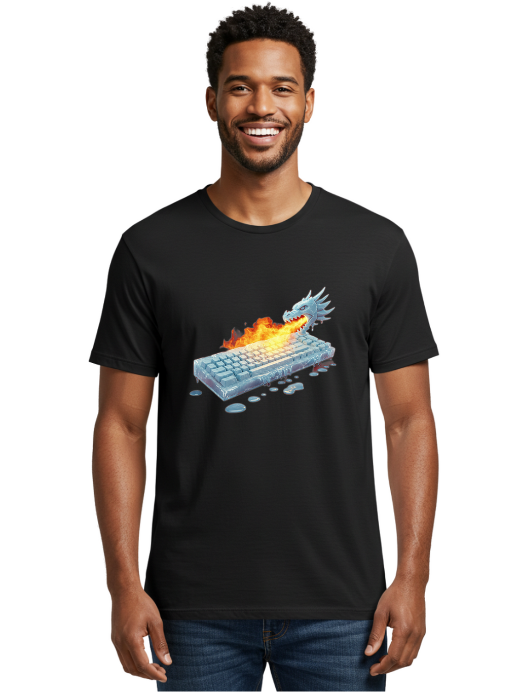 Frozen-Keyboard-Dragon Men'S Graphic Tee, 100% Cotton, Comfortable Casual Summer Wear, Machine Washable, Vintage Camera, Old Camera, Antique Camera, Black Camera, Classic Photography, Photography Equipment, Nostalgic Device, Film Camera, Baf849