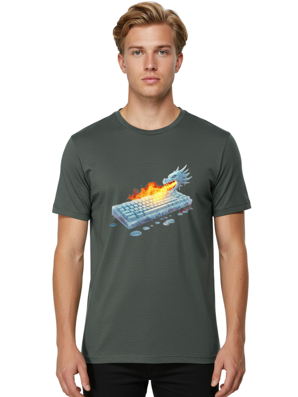 Frozen-Keyboard-Dragon Men'S Graphic Tee, 100% Cotton, Comfortable Casual Summer Wear, Machine Washable, Vintage Camera, Old Camera, Antique Camera, Black Camera, Classic Photography, Photography Equipment, Nostalgic Device, Film Camera, Baf849