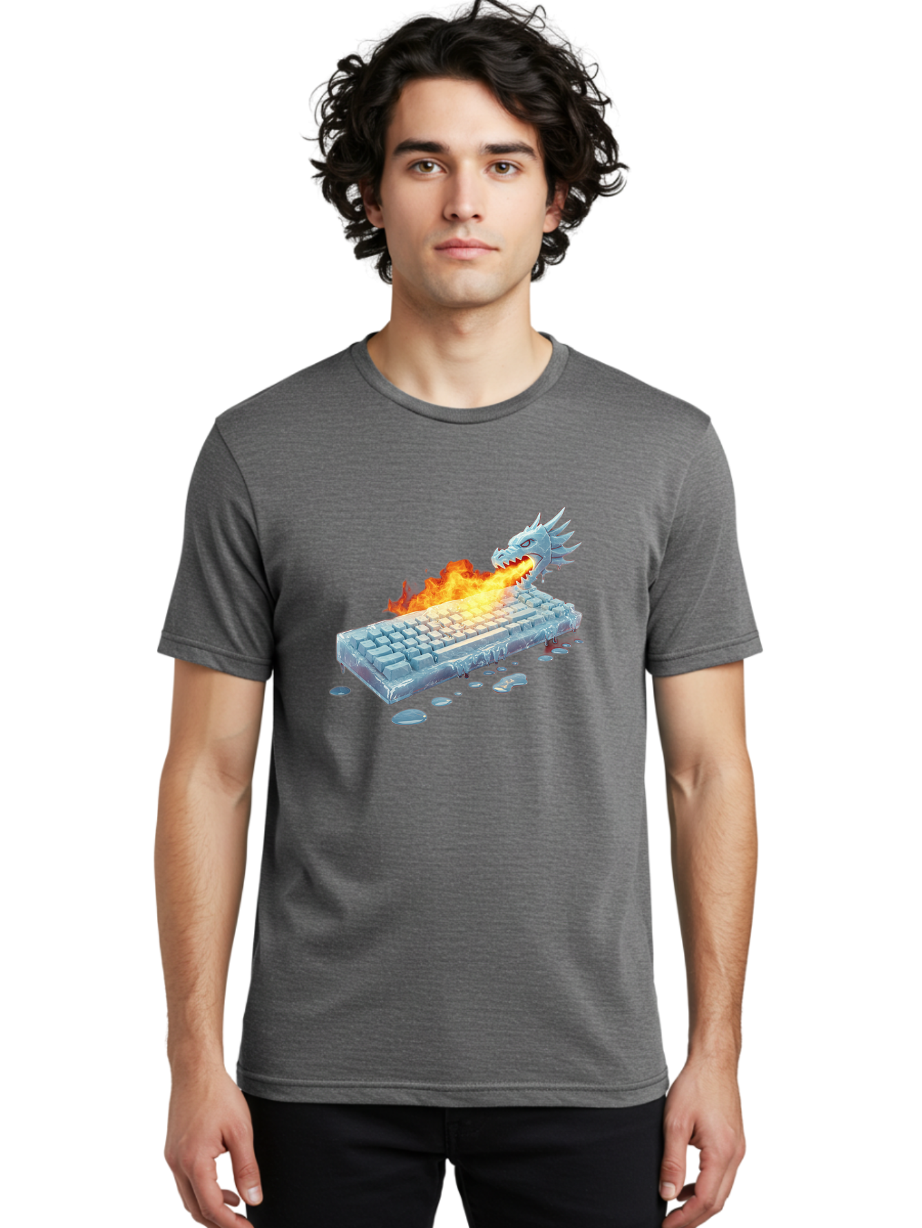 Frozen-Keyboard-Dragon Men'S Graphic Tee, 100% Cotton, Comfortable Casual Summer Wear, Machine Washable, Vintage Camera, Old Camera, Antique Camera, Black Camera, Classic Photography, Photography Equipment, Nostalgic Device, Film Camera, Baf849