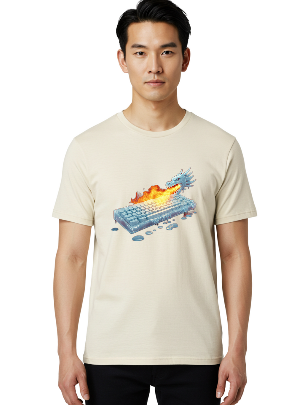 Frozen-Keyboard-Dragon Men'S Graphic Tee, 100% Cotton, Comfortable Casual Summer Wear, Machine Washable, Vintage Camera, Old Camera, Antique Camera, Black Camera, Classic Photography, Photography Equipment, Nostalgic Device, Film Camera, Baf849