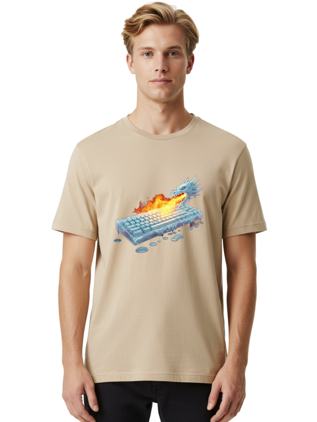Frozen-Keyboard-Dragon Men'S Graphic Tee, 100% Cotton, Comfortable Casual Summer Wear, Machine Washable, Vintage Camera, Old Camera, Antique Camera, Black Camera, Classic Photography, Photography Equipment, Nostalgic Device, Film Camera, Baf849