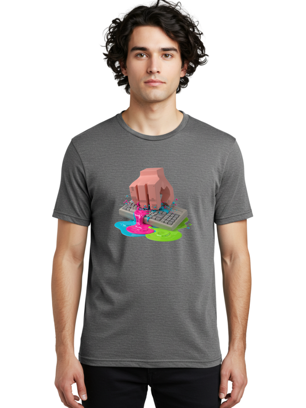 Hand-On-Keyboard Men'S Graphic Tee, 100% Cotton, Comfortable Casual Summer Wear, Machine Washable, Vintage Camera, Old Camera, Antique Camera, Black Camera, Classic Photography, Photography Equipment, Nostalgic Device, Film Camera, Camera Art Baf857