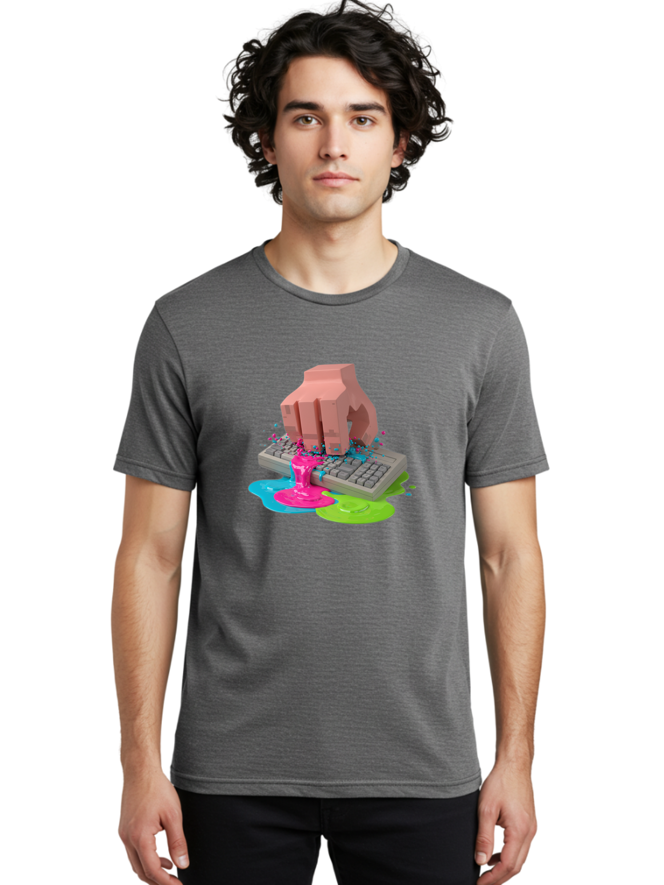 Hand-On-Keyboard Men'S Graphic Tee, 100% Cotton, Comfortable Casual Summer Wear, Machine Washable, Vintage Camera, Old Camera, Antique Camera, Black Camera, Classic Photography, Photography Equipment, Nostalgic Device, Film Camera, Camera Art Baf857
