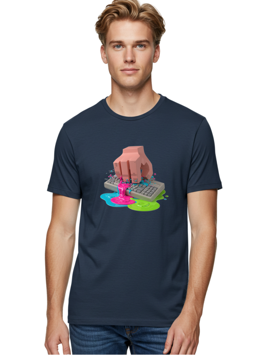 Hand-On-Keyboard Men'S Graphic Tee, 100% Cotton, Comfortable Casual Summer Wear, Machine Washable, Vintage Camera, Old Camera, Antique Camera, Black Camera, Classic Photography, Photography Equipment, Nostalgic Device, Film Camera, Camera Art Baf857