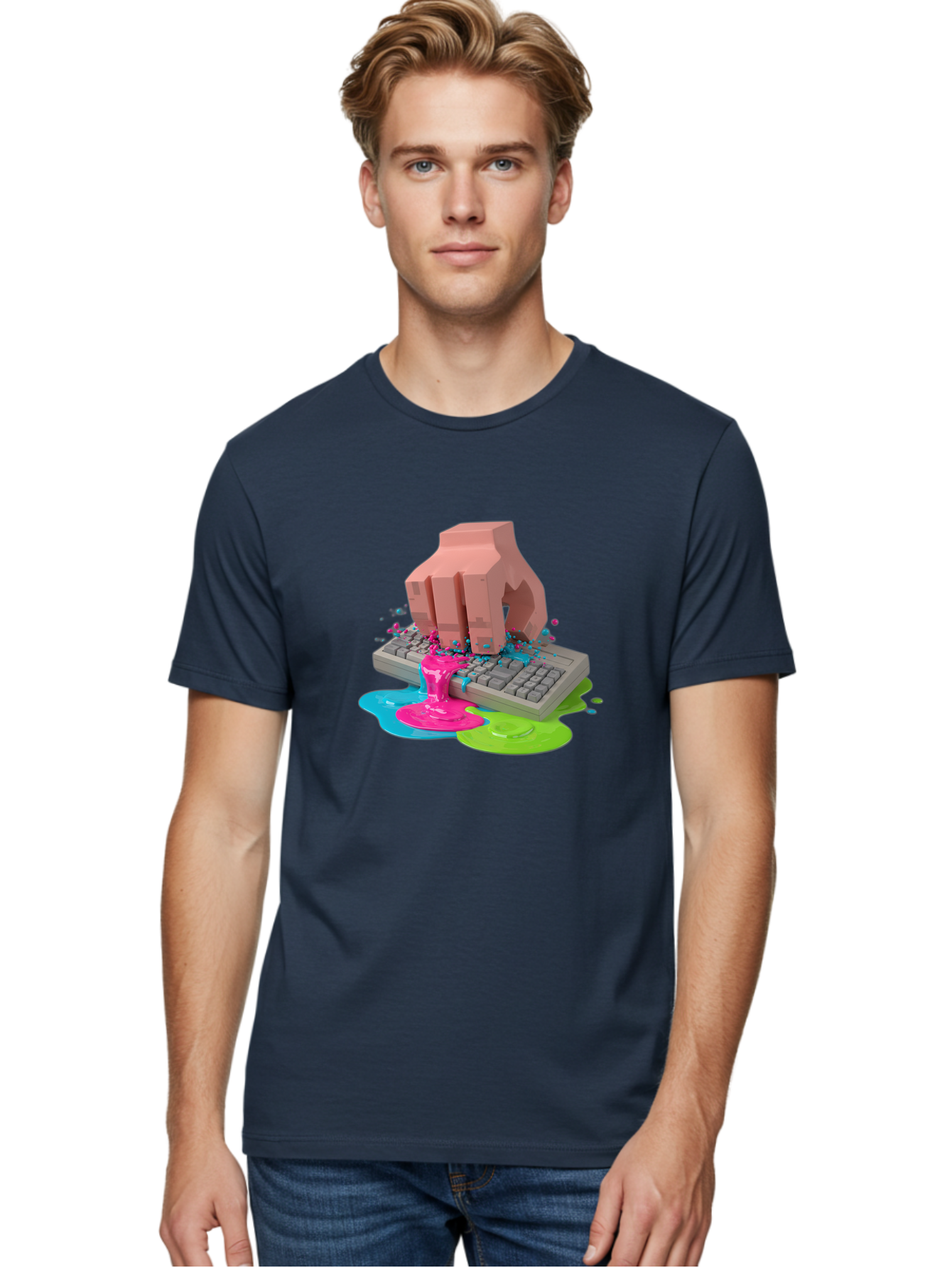 Hand-On-Keyboard Men'S Graphic Tee, 100% Cotton, Comfortable Casual Summer Wear, Machine Washable, Vintage Camera, Old Camera, Antique Camera, Black Camera, Classic Photography, Photography Equipment, Nostalgic Device, Film Camera, Camera Art Baf857