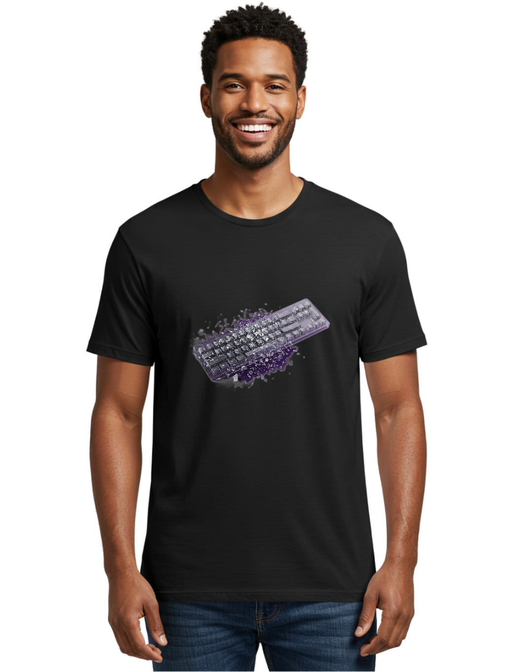 Keyboard-Disintegrating Men'S Graphic Tee, 100% Cotton, Comfortable Casual Summer Wear, Machine Washable, Vintage Camera, Old Camera, Antique Camera, Black Camera, Classic Photography, Photography Equipment, Nostalgic Device, Film Camera, Baf862