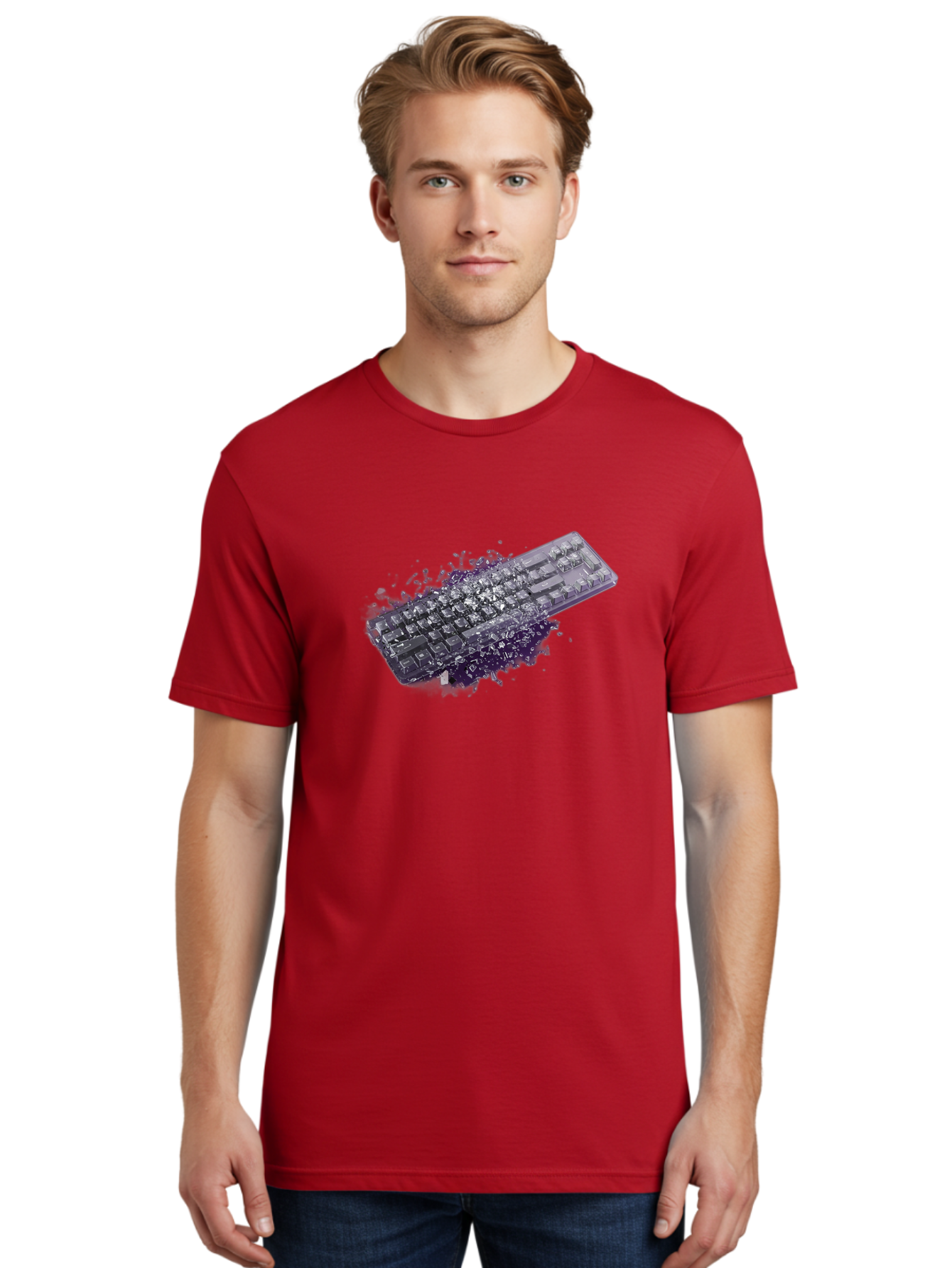 Keyboard-Disintegrating Men'S Graphic Tee, 100% Cotton, Comfortable Casual Summer Wear, Machine Washable, Vintage Camera, Old Camera, Antique Camera, Black Camera, Classic Photography, Photography Equipment, Nostalgic Device, Film Camera, Baf862