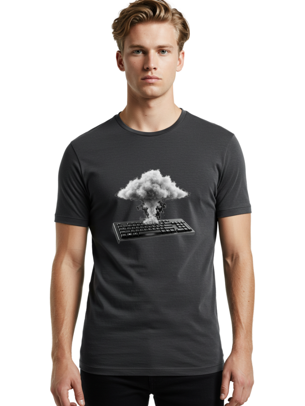 Keyboard-Explosion Men'S Graphic Tee, 100% Cotton, Comfortable Casual Summer Wear, Machine Washable, Vintage Camera, Old Camera, Antique Camera, Black Camera, Classic Photography, Photography Equipment, Nostalgic Device, Film Camera, Baf863