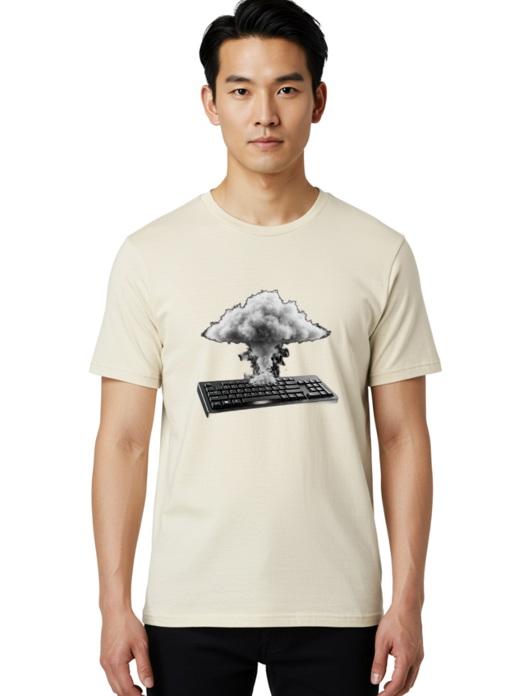 Keyboard-Explosion Men'S Graphic Tee, 100% Cotton, Comfortable Casual Summer Wear, Machine Washable, Vintage Camera, Old Camera, Antique Camera, Black Camera, Classic Photography, Photography Equipment, Nostalgic Device, Film Camera, Baf863
