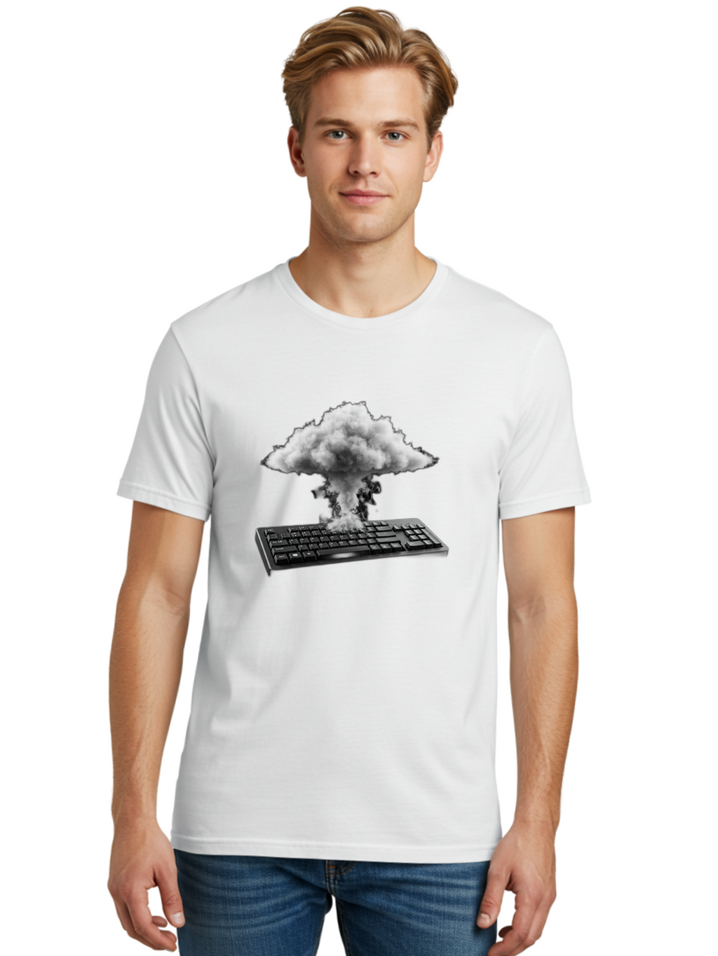 Keyboard-Explosion Men'S Graphic Tee, 100% Cotton, Comfortable Casual Summer Wear, Machine Washable, Vintage Camera, Old Camera, Antique Camera, Black Camera, Classic Photography, Photography Equipment, Nostalgic Device, Film Camera, Baf863