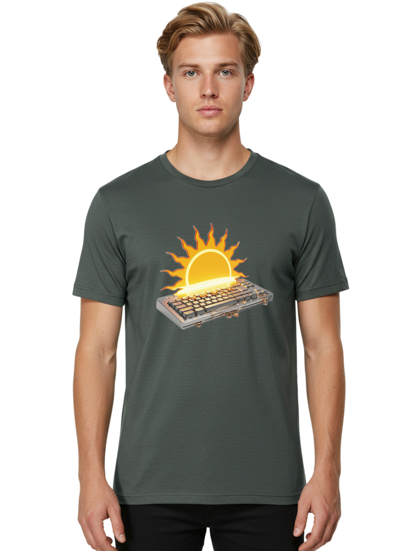 Keyboard-On-Fire Men'S Graphic Tee, 100% Cotton, Comfortable Casual Summer Wear, Machine Washable, Vintage Camera, Old Camera, Antique Camera, Black Camera, Classic Photography, Photography Equipment, Nostalgic Device, Film Camera, Camera Art Baf864