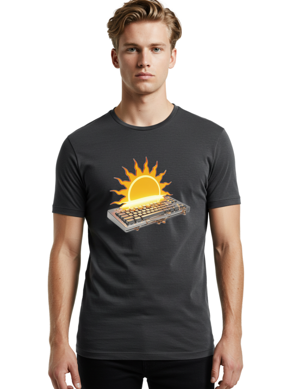 Keyboard-On-Fire Men'S Graphic Tee, 100% Cotton, Comfortable Casual Summer Wear, Machine Washable, Vintage Camera, Old Camera, Antique Camera, Black Camera, Classic Photography, Photography Equipment, Nostalgic Device, Film Camera, Camera Art Baf864