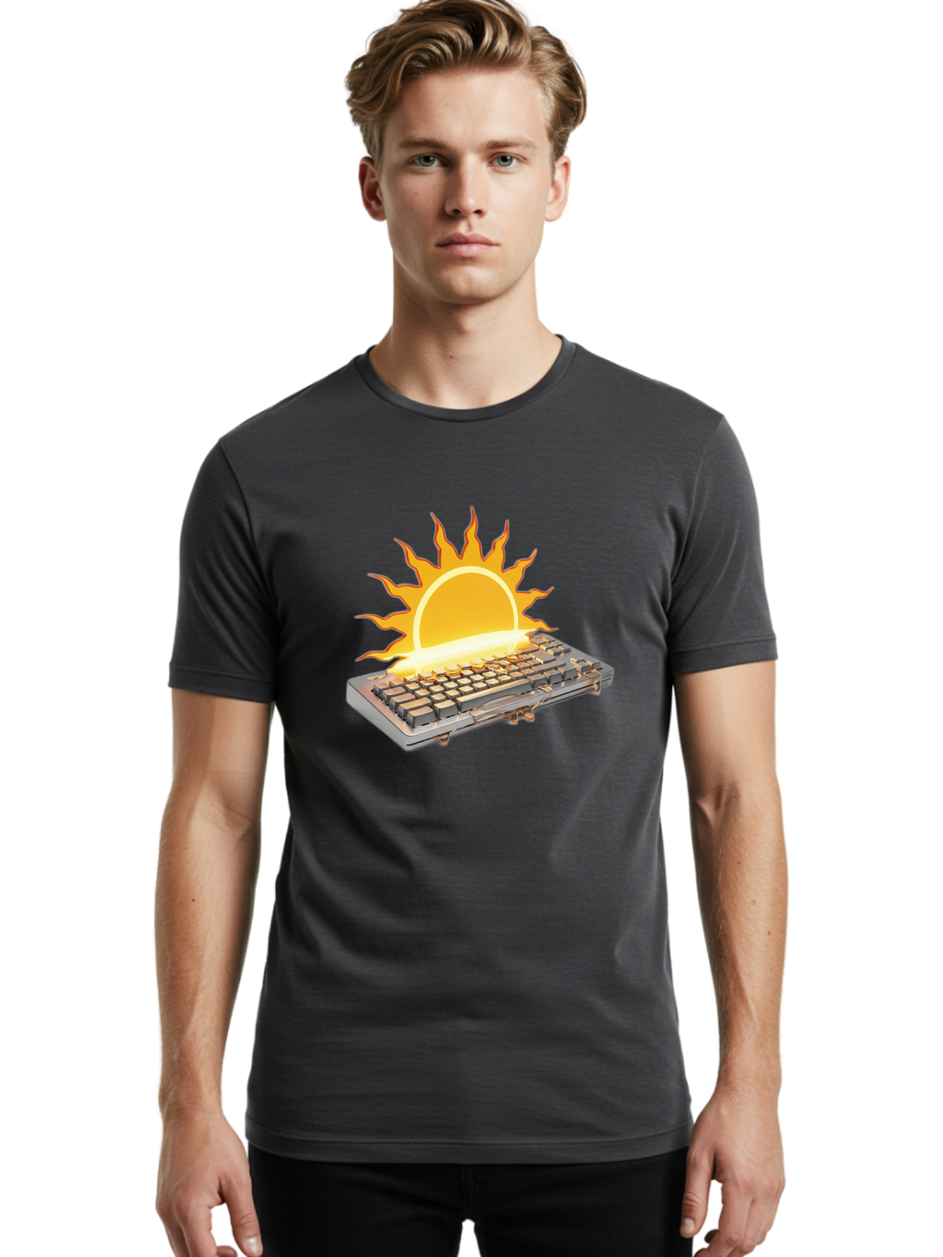 Keyboard-On-Fire Men'S Graphic Tee, 100% Cotton, Comfortable Casual Summer Wear, Machine Washable, Vintage Camera, Old Camera, Antique Camera, Black Camera, Classic Photography, Photography Equipment, Nostalgic Device, Film Camera, Camera Art Baf864
