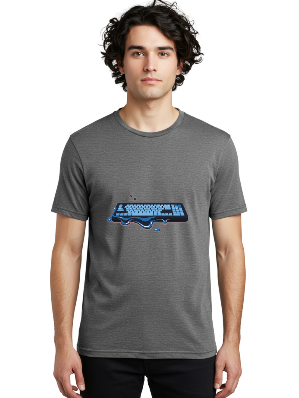 Keyboard-With-Liquid Men'S Graphic Tee, 100% Cotton, Comfortable Casual Summer Wear, Machine Washable, Vintage Camera, Old Camera, Antique Camera, Black Camera, Classic Photography, Photography Equipment, Nostalgic Device, Film Camera, Baf865