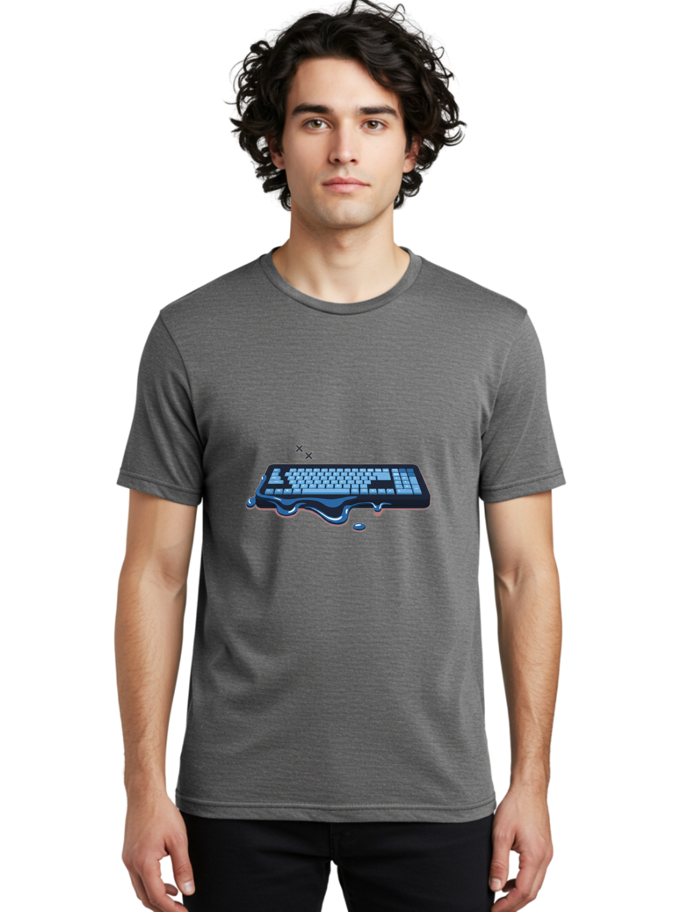 Keyboard-With-Liquid Men'S Graphic Tee, 100% Cotton, Comfortable Casual Summer Wear, Machine Washable, Vintage Camera, Old Camera, Antique Camera, Black Camera, Classic Photography, Photography Equipment, Nostalgic Device, Film Camera, Baf865