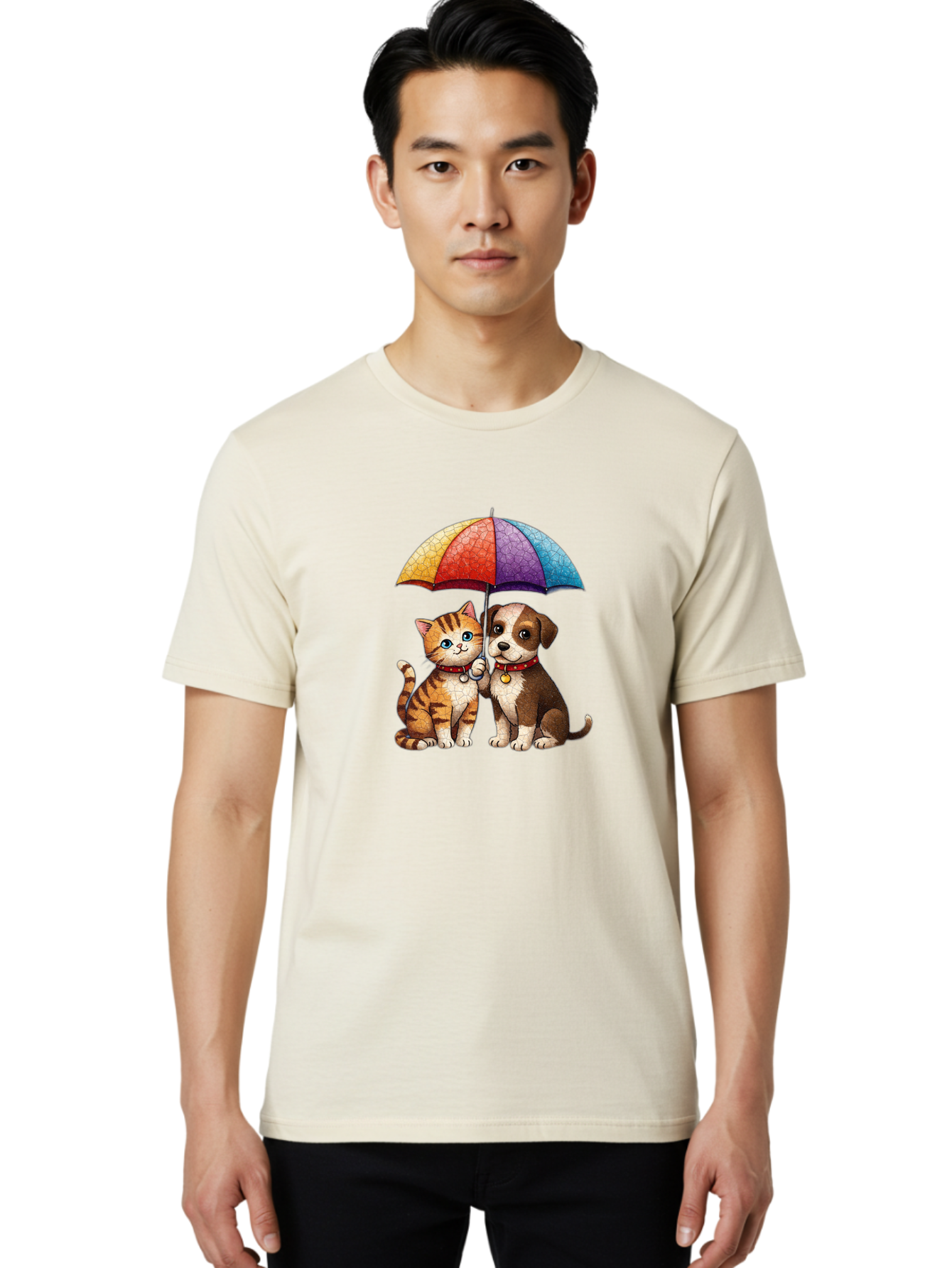 Kitten-Puppy-Umbrella Men'S Graphic Tee, 100% Cotton, Comfortable Casual Summer Wear, Machine Washable, Vintage Camera, Old Camera, Antique Camera, Black Camera, Classic Photography, Photography Equipment, Nostalgic Device, Film Camera, Baf867