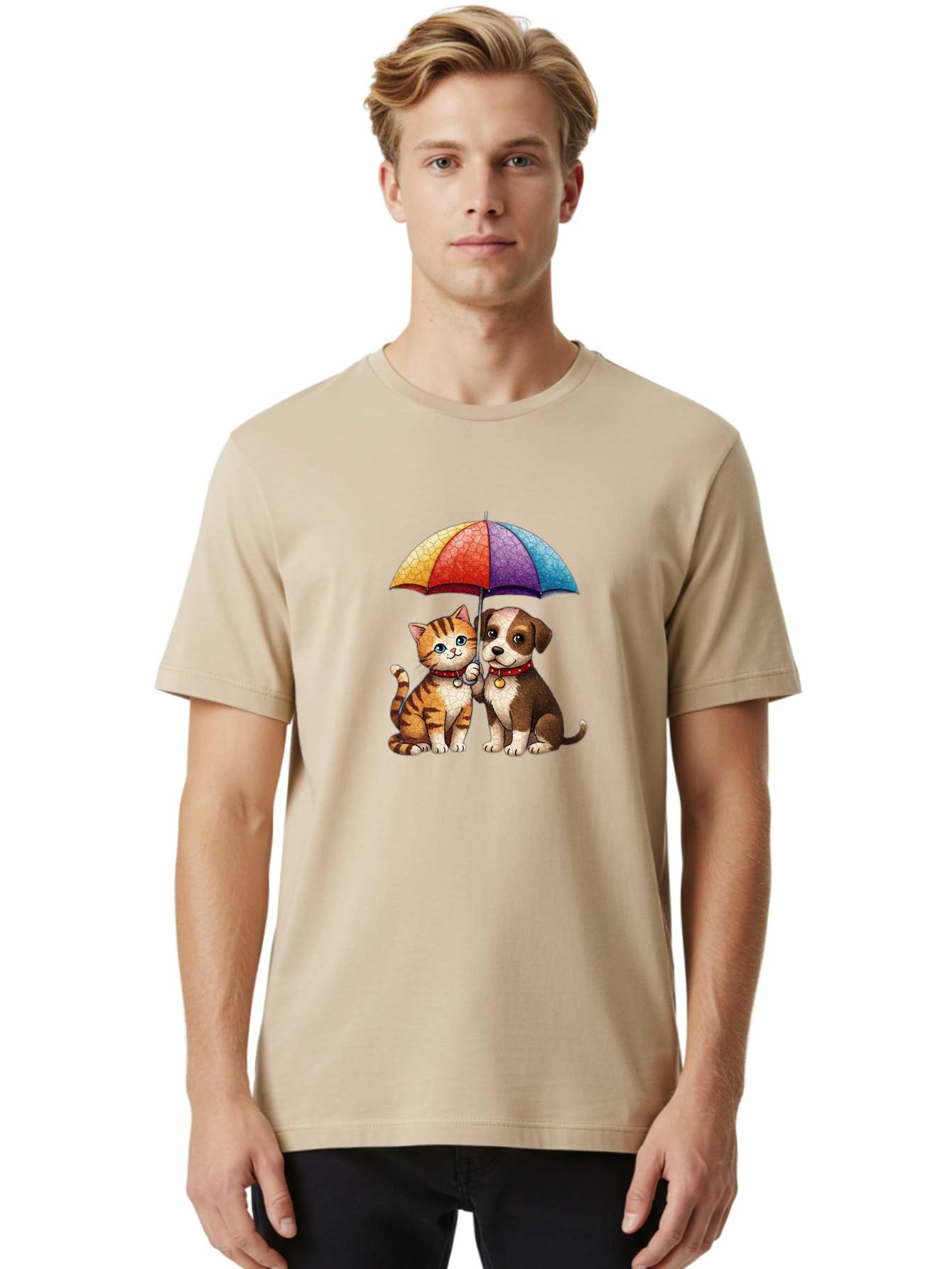 Kitten-Puppy-Umbrella Men'S Graphic Tee, 100% Cotton, Comfortable Casual Summer Wear, Machine Washable, Vintage Camera, Old Camera, Antique Camera, Black Camera, Classic Photography, Photography Equipment, Nostalgic Device, Film Camera, Baf867