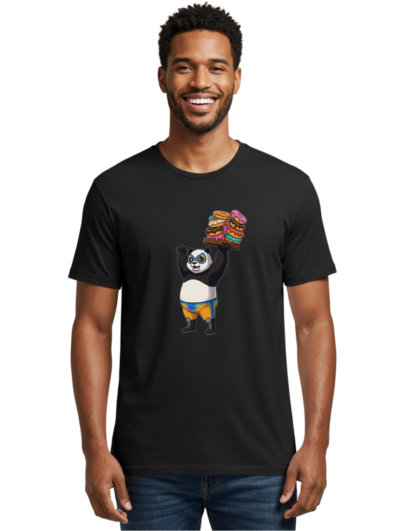 Kung-Fu-Panda-Holding-Burgers Men'S Graphic Tee, 100% Cotton, Comfortable Casual Summer Wear, Machine Washable, Vintage Camera, Old Camera, Antique Camera, Black Camera, Classic Photography, Photography Equipment, Nostalgic Device, Baf869