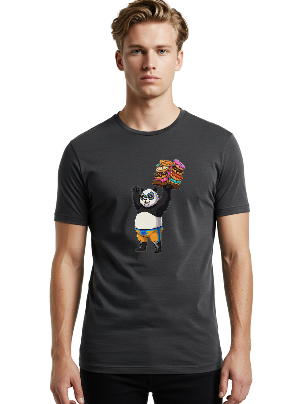 Kung-Fu-Panda-Holding-Burgers Men'S Graphic Tee, 100% Cotton, Comfortable Casual Summer Wear, Machine Washable, Vintage Camera, Old Camera, Antique Camera, Black Camera, Classic Photography, Photography Equipment, Nostalgic Device, Baf869
