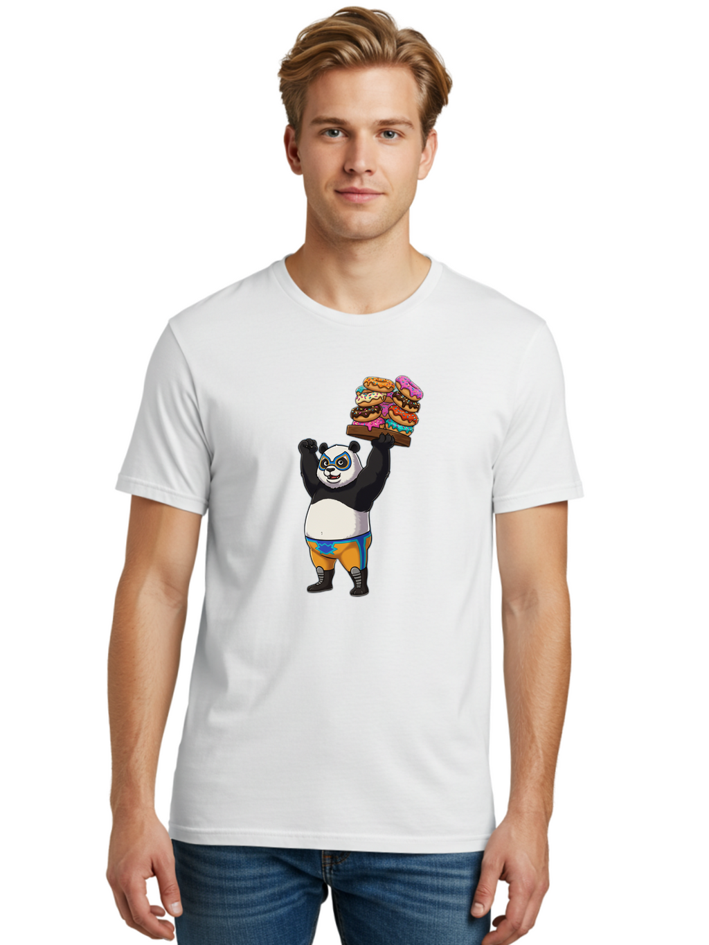 Kung-Fu-Panda-Holding-Burgers Men'S Graphic Tee, 100% Cotton, Comfortable Casual Summer Wear, Machine Washable, Vintage Camera, Old Camera, Antique Camera, Black Camera, Classic Photography, Photography Equipment, Nostalgic Device, Baf869
