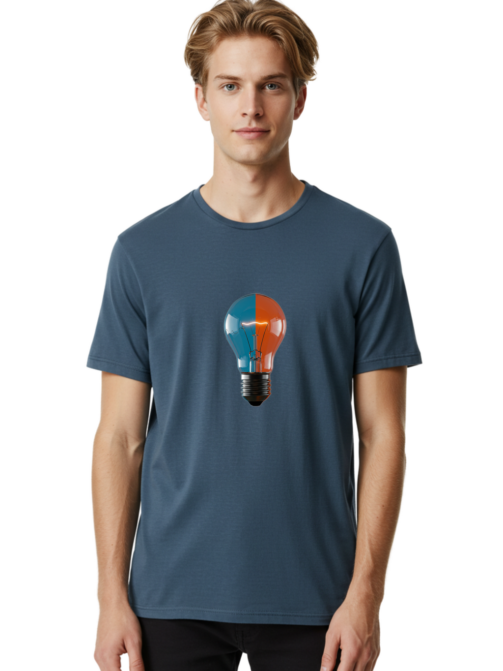 Light-Bulb-13 Men'S Graphic Tee, 100% Cotton, Comfortable Casual Summer Wear, Machine Washable, Vintage Camera, Old Camera, Antique Camera, Black Camera, Classic Photography, Photography Equipment, Nostalgic Device, Film Camera, Camera Art Baf876