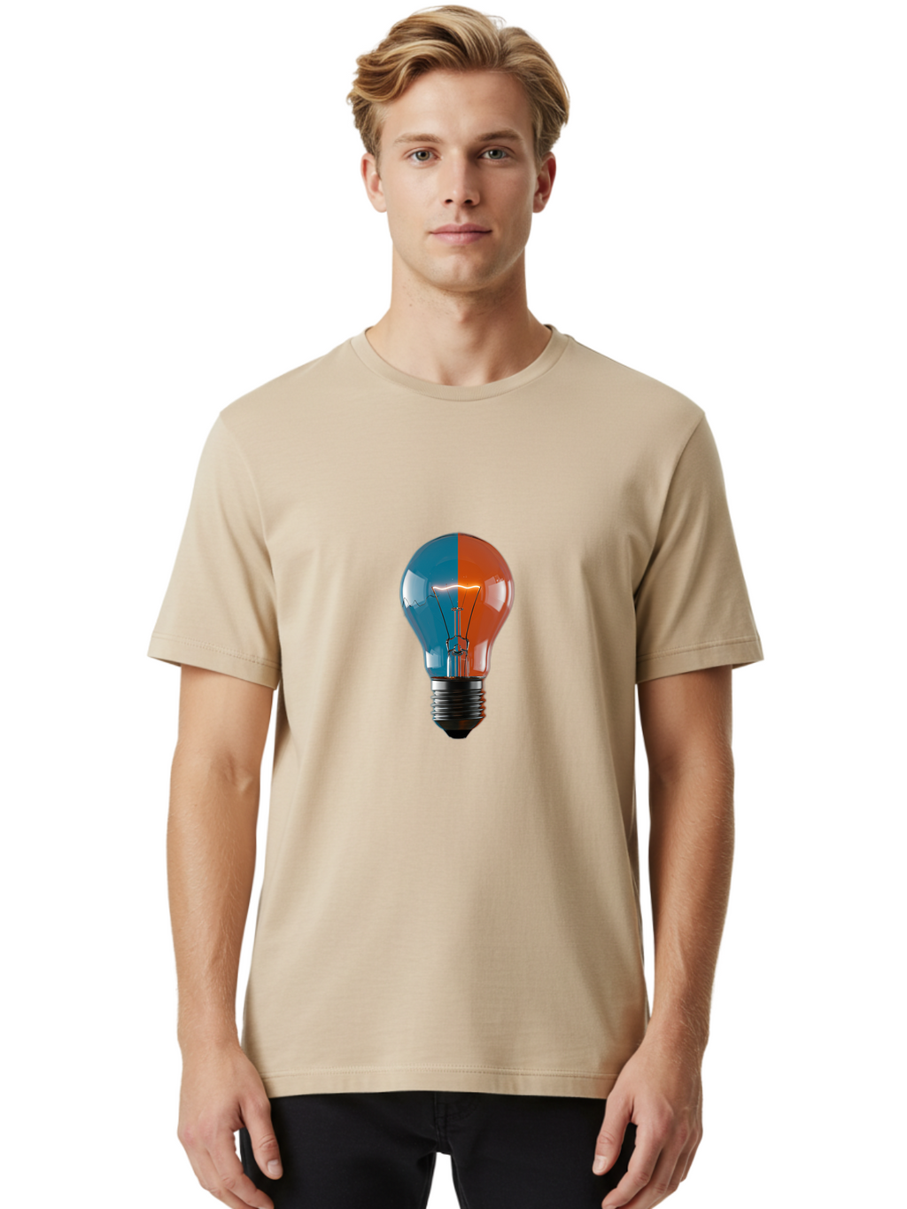 Light-Bulb-13 Men'S Graphic Tee, 100% Cotton, Comfortable Casual Summer Wear, Machine Washable, Vintage Camera, Old Camera, Antique Camera, Black Camera, Classic Photography, Photography Equipment, Nostalgic Device, Film Camera, Camera Art Baf876