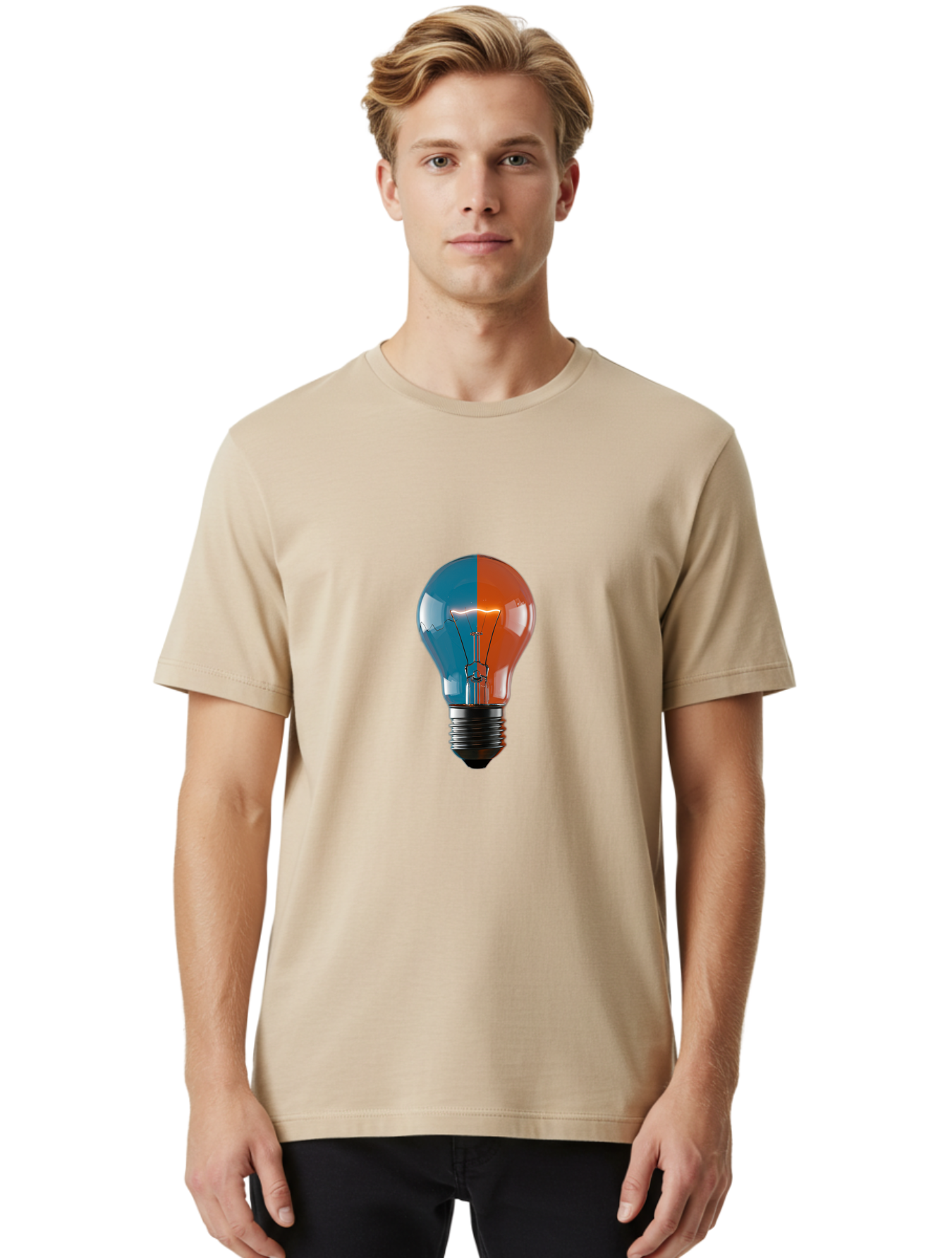 Light-Bulb-13 Men'S Graphic Tee, 100% Cotton, Comfortable Casual Summer Wear, Machine Washable, Vintage Camera, Old Camera, Antique Camera, Black Camera, Classic Photography, Photography Equipment, Nostalgic Device, Film Camera, Camera Art Baf876