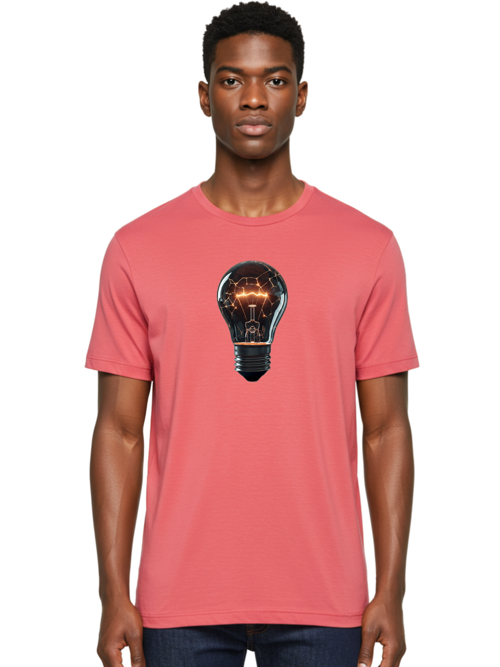 Light-Bulb-8 Men'S Graphic Tee, 100% Cotton, Comfortable Casual Summer Wear, Machine Washable, Vintage Camera, Old Camera, Antique Camera, Black Camera, Classic Photography, Photography Equipment, Nostalgic Device, Film Camera, Camera Art Baf885
