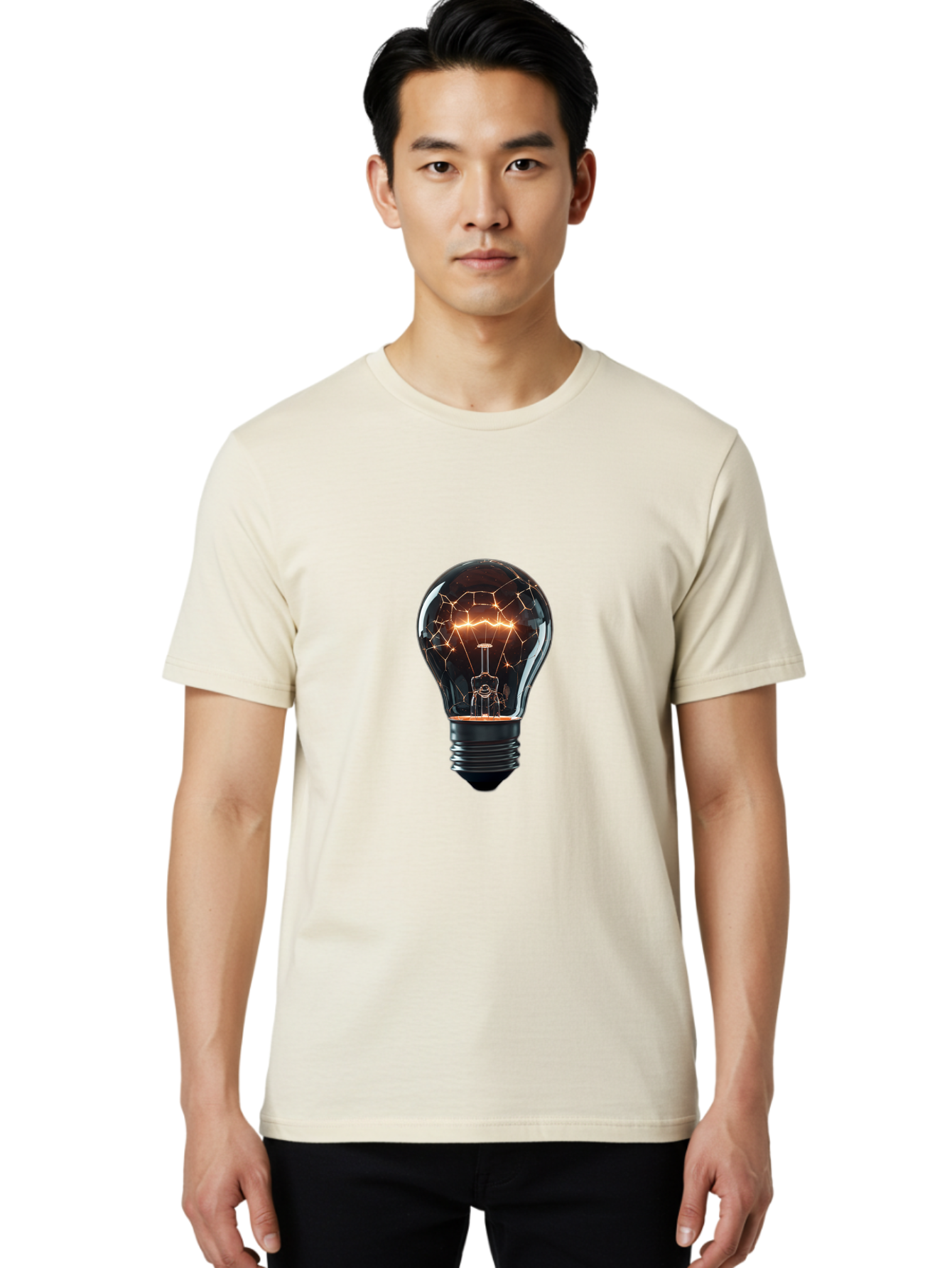 Light-Bulb-8 Men'S Graphic Tee, 100% Cotton, Comfortable Casual Summer Wear, Machine Washable, Vintage Camera, Old Camera, Antique Camera, Black Camera, Classic Photography, Photography Equipment, Nostalgic Device, Film Camera, Camera Art Baf885