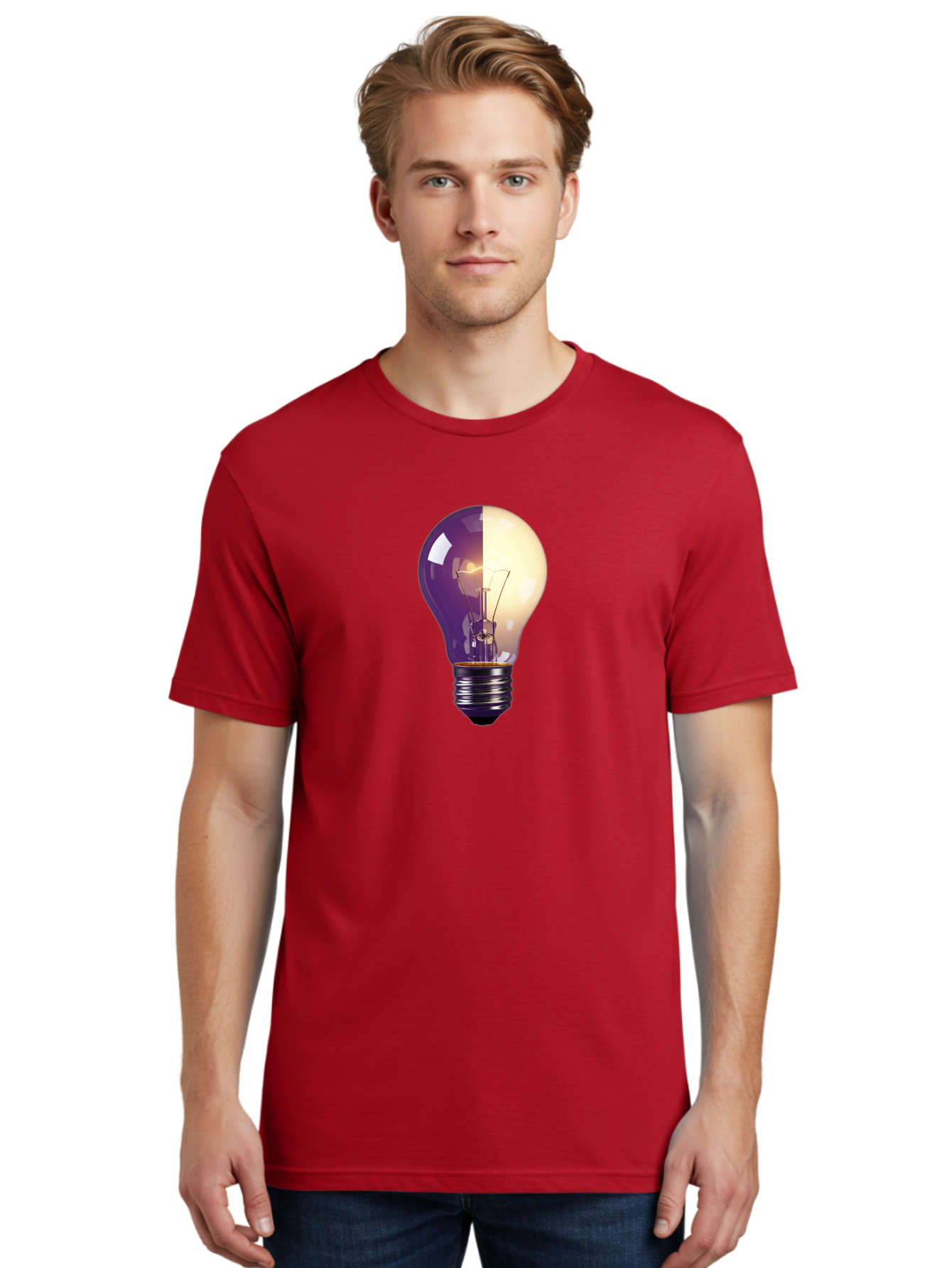 Light-Bulb-On-Off Men'S Graphic Tee, 100% Cotton, Comfortable Casual Summer Wear, Machine Washable, Vintage Camera, Old Camera, Antique Camera, Black Camera, Classic Photography, Photography Equipment, Nostalgic Device, Film Camera, Camera Art Baf888