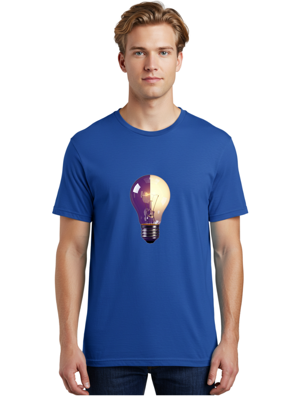 Light-Bulb-On-Off Men'S Graphic Tee, 100% Cotton, Comfortable Casual Summer Wear, Machine Washable, Vintage Camera, Old Camera, Antique Camera, Black Camera, Classic Photography, Photography Equipment, Nostalgic Device, Film Camera, Camera Art Baf888
