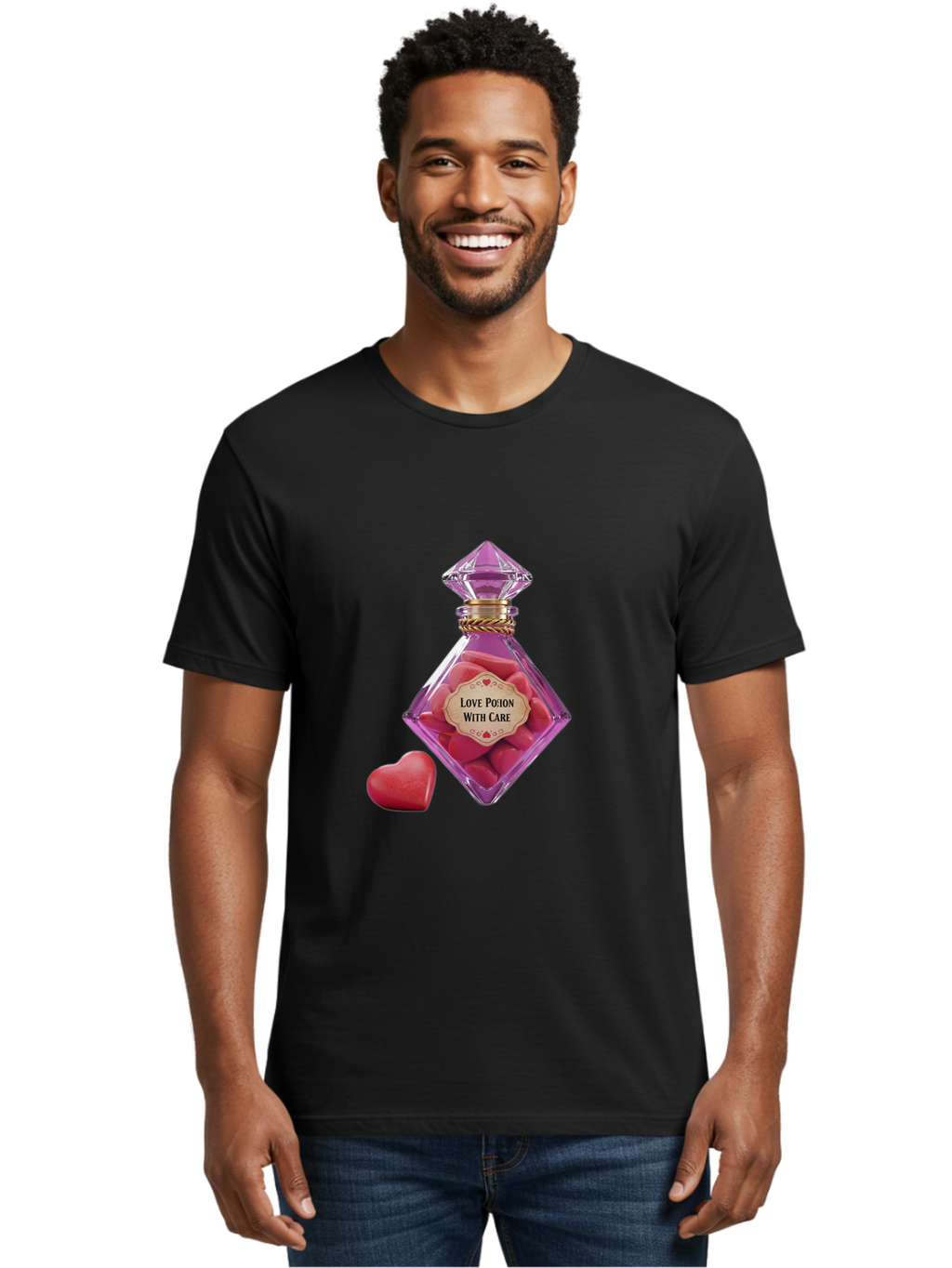 Love-Potion-3 Men'S Graphic Tee, 100% Cotton, Comfortable Casual Summer Wear, Machine Washable, Vintage Camera, Old Camera, Antique Camera, Black Camera, Classic Photography, Photography Equipment, Nostalgic Device, Film Camera, Camera Art Baf898